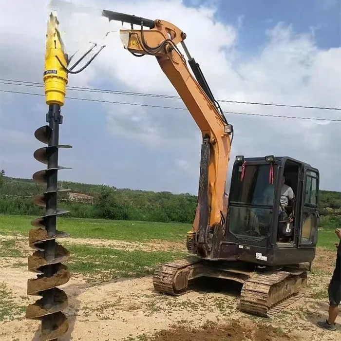 High Efficiency Excavator Motor Drive Drilling Hydraulic Earth Auger Drill for Excavator Digging Machines Hole Digger Auger