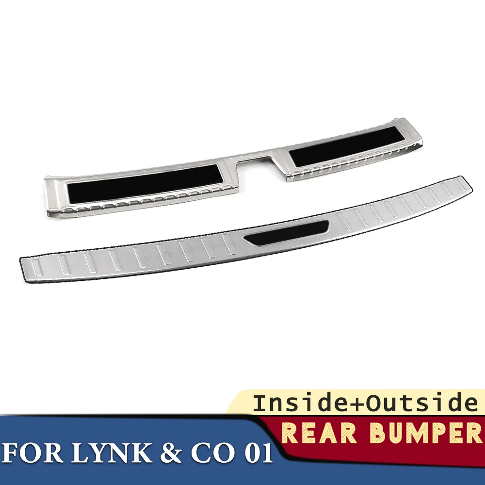 

Trunk Bumper for Lynk & Co 01 2017-2023 Car Accessories Stainless Rear Fender Protector Sill Pad Cover Sticker Decoration