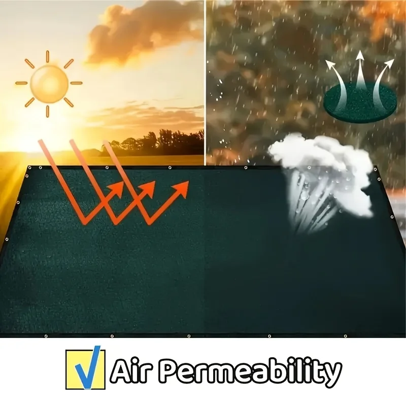 تم تصميم شبكة المظلة المصنوعة خصيصًا من البولي إيثيلين عالي الكثافة للفناء الخارجي، مما يوفر معدل تظليل بنسبة 90% ومضاد لل..
