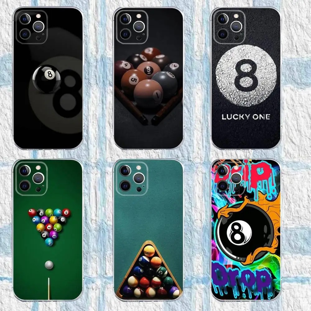 

Billiards Snooker Sports Phone Case For iPhone 16,15,14,13,12,11 Pro,Max,Plus,X,XS,XR,SE,Mini Transparent Silicone Soft