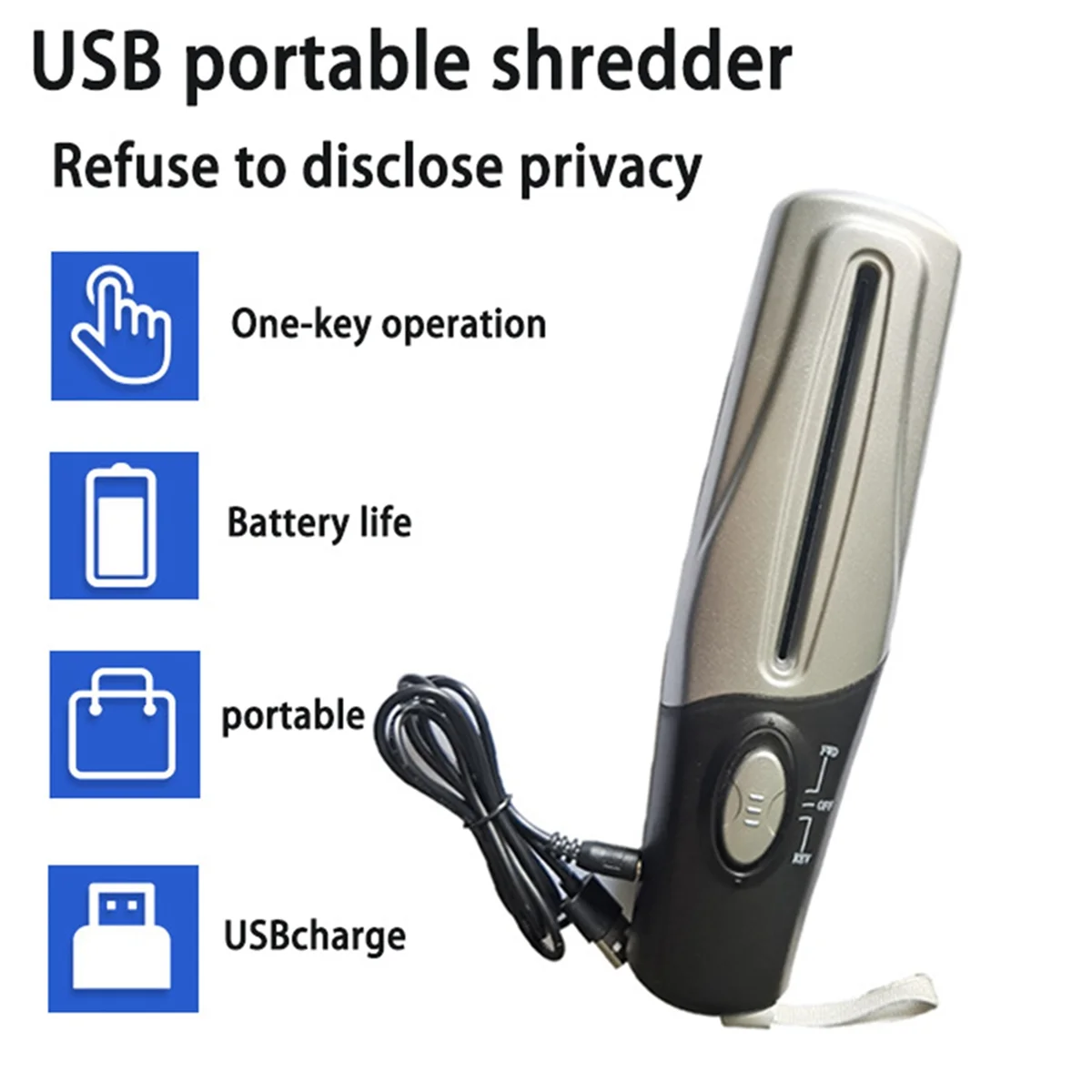 N88R – broyeur de papier Portable Usb, Mini broyeur de papier électrique multifonctionnel, coupe-bande de documents, papeterie de bureau