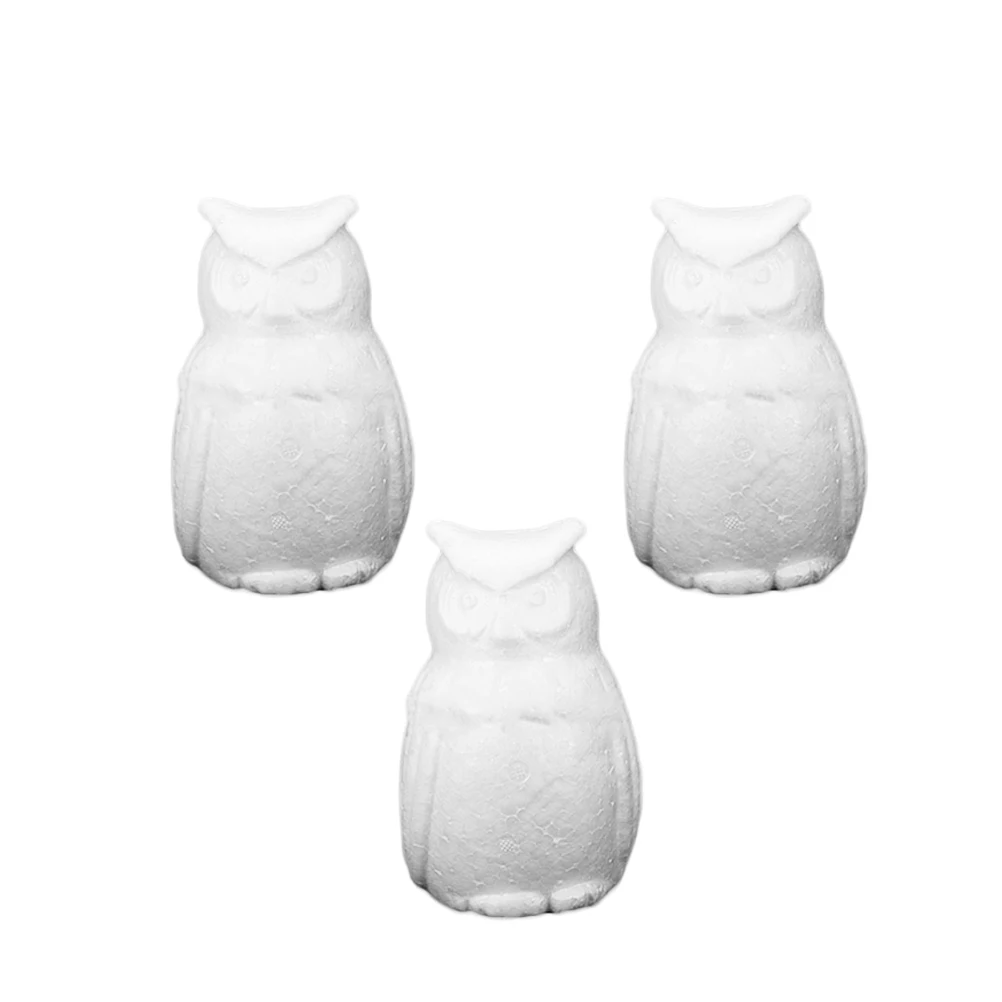 

3 Pcs Owl Foam Embryo Kits Kids Craft Projects Decorations Paintable Animal Ornaments DIY Shapes Christmas Halloween Party