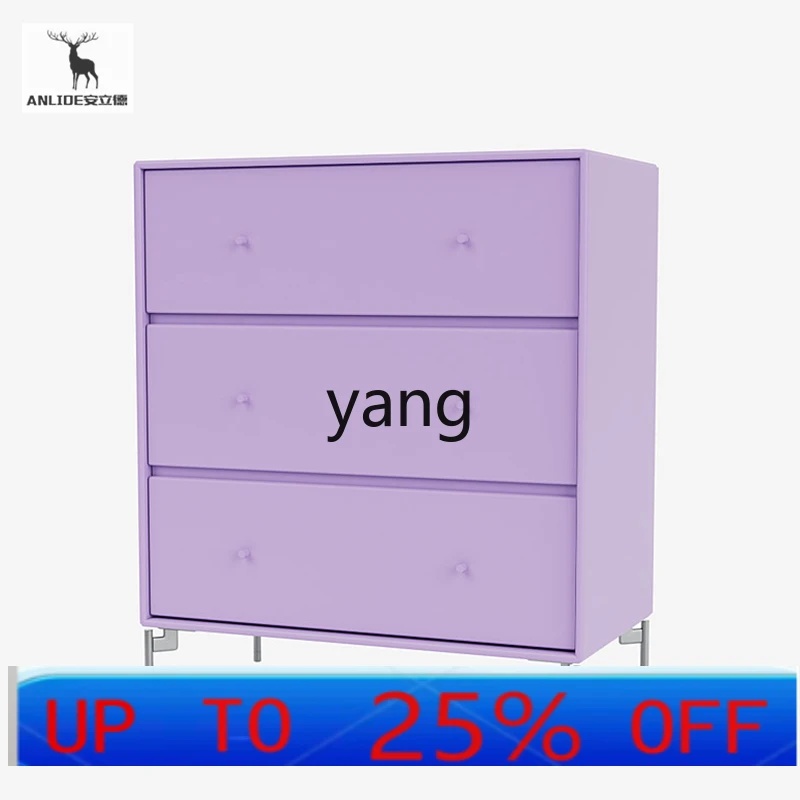 

LMM modern purple three-bucket cabinet living room locker bedroom simple modern storage cabinet