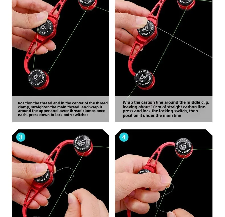 QAJTAO Vollmetall-Schnurknoter FG GT für Kohlefaser- und PE-Schnur, Schnellknoter für Meeresangeln, Doppelverriegelungsmodell – Detail 17