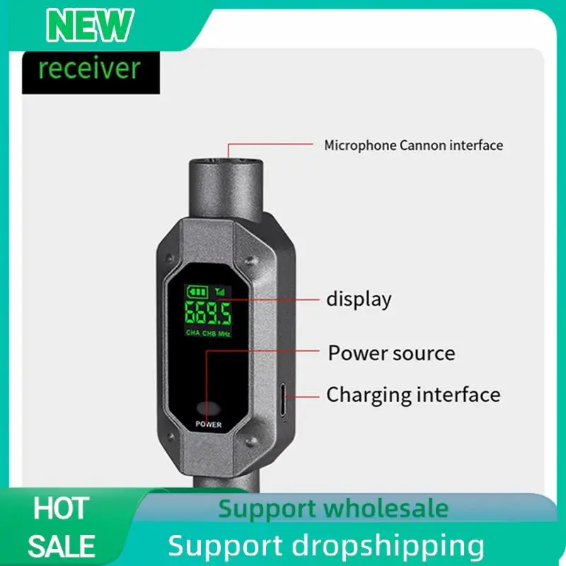 Solid Microphone Wireless System Transmitter Receiver 1 With 2 Use For Wired Dynamic Microphone UHF Wireless Adapter Easy To Use