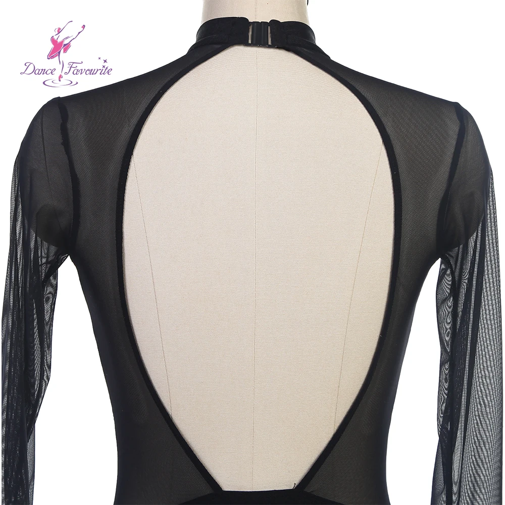 Ballet favorito feminino collant, malha de manga comprida adulto, algodão dancewear, 24056