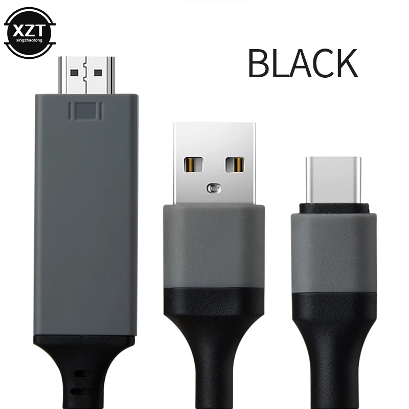 Type-C to HDMI-compatible USB 3.1 to HDMI-compatible+USB Power Supply 4K Mobile Computer HD Cable