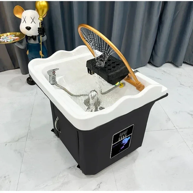 

Machine Beauty Water Circulation Massage Couch Movable Head Therapy Fumigation Head Recuperation Hair Shampoo Basin Salon