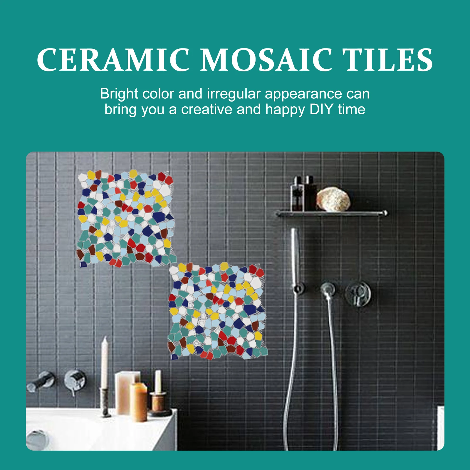 

Assorted Color Ceramic Mosaic Pieces DIY Art Supplies for Home Decor Garden Park Handmade Projects Ceramic Tiles for Crafts