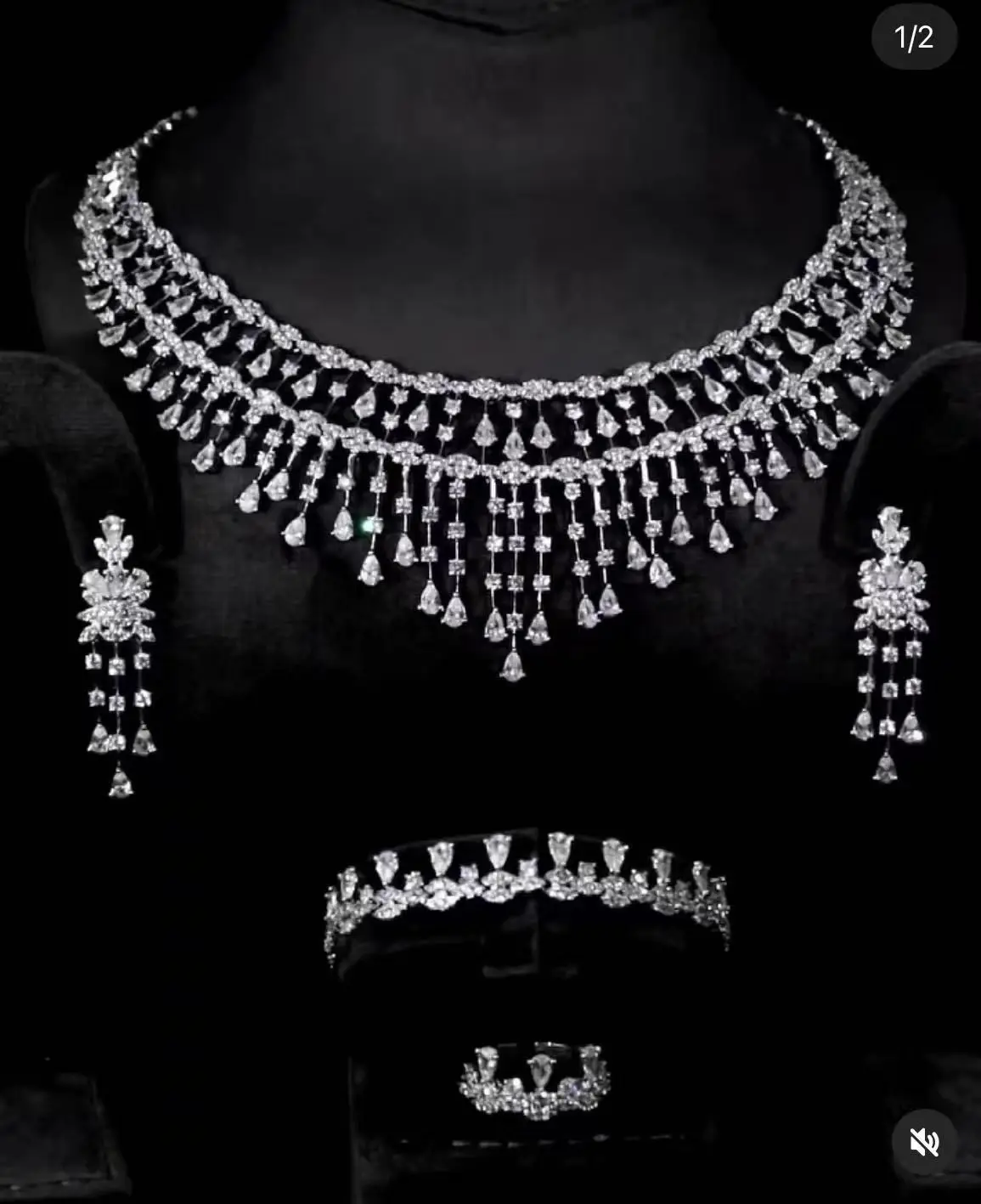 JaneKelly Luxury Big4 pcs Jewelry Set With Cubic Zirconia for Women Bridal Party Wedding Accessories indina Saudi Arabic Dubai