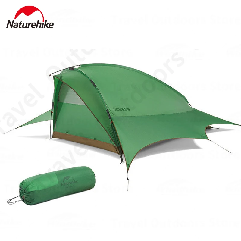 Naturehike يطير الأسماك في الهواء الطلق المحمولة خفيفة خيمة مقاوم للماء PU2000mm سميكة القطب 2 أشخاص خيمة 20D التخييم مساحة كبيرة