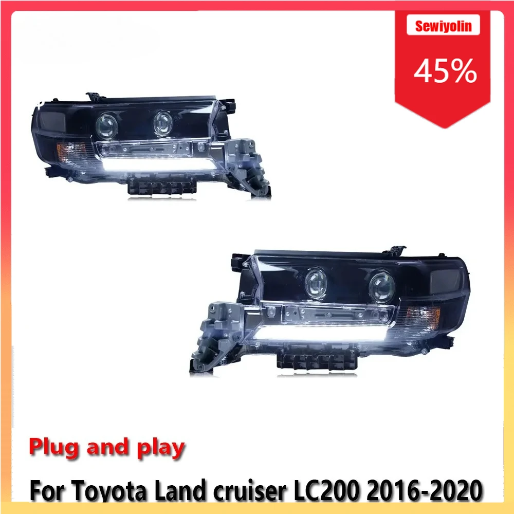 

Car LED Headlight Automobile Parts For Toyota Land cruiser LC200 2016-2020 Fog DRL Brake Turn Signal Lamp Plug and Play