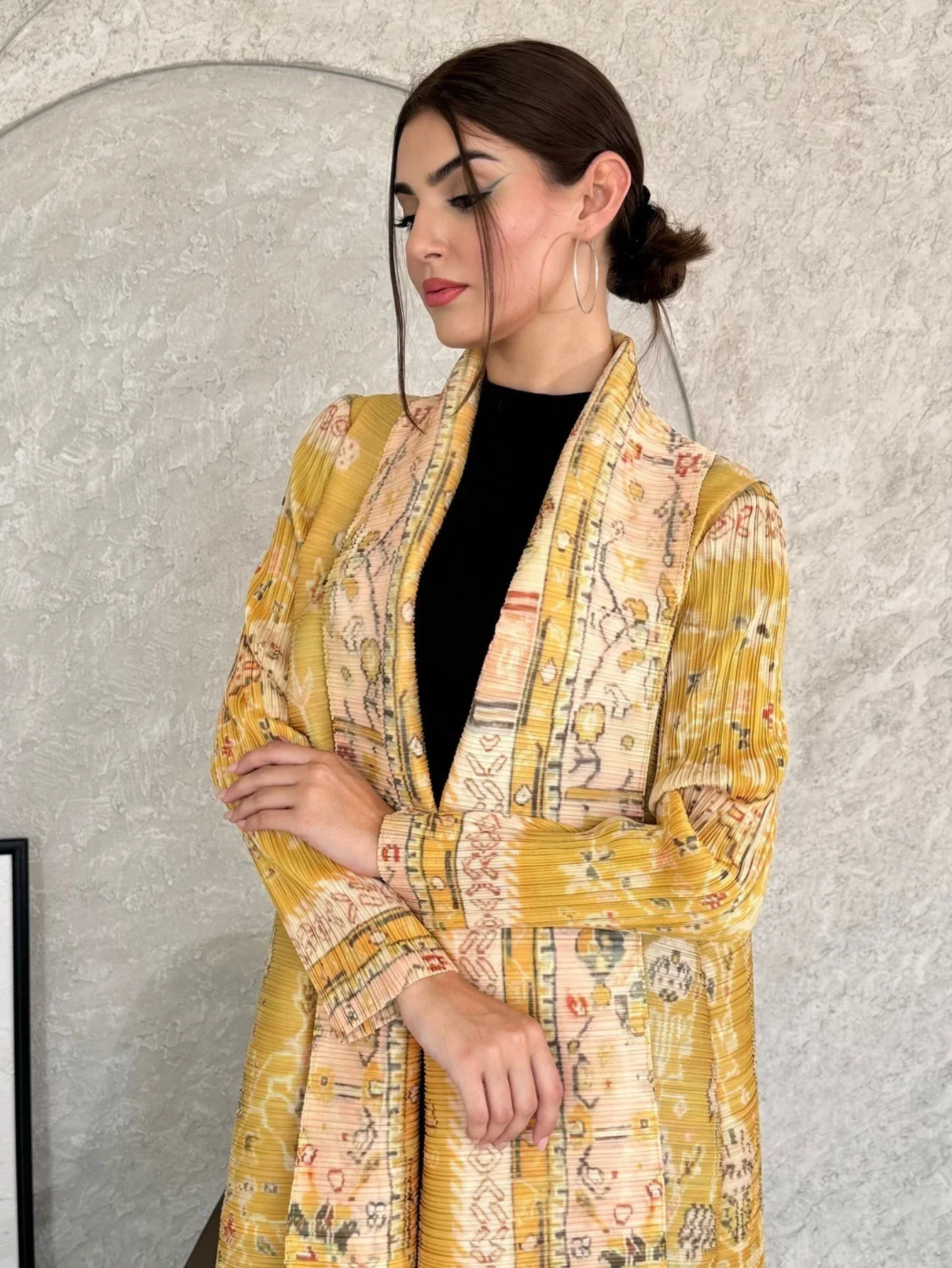 Eid Muslim Abaya Women Pleated Miyake Cardigan Dresses Abayas Ramadan Morocco Dubai Jalabiya Kaftan Vestidos Arab Long Robe 2025