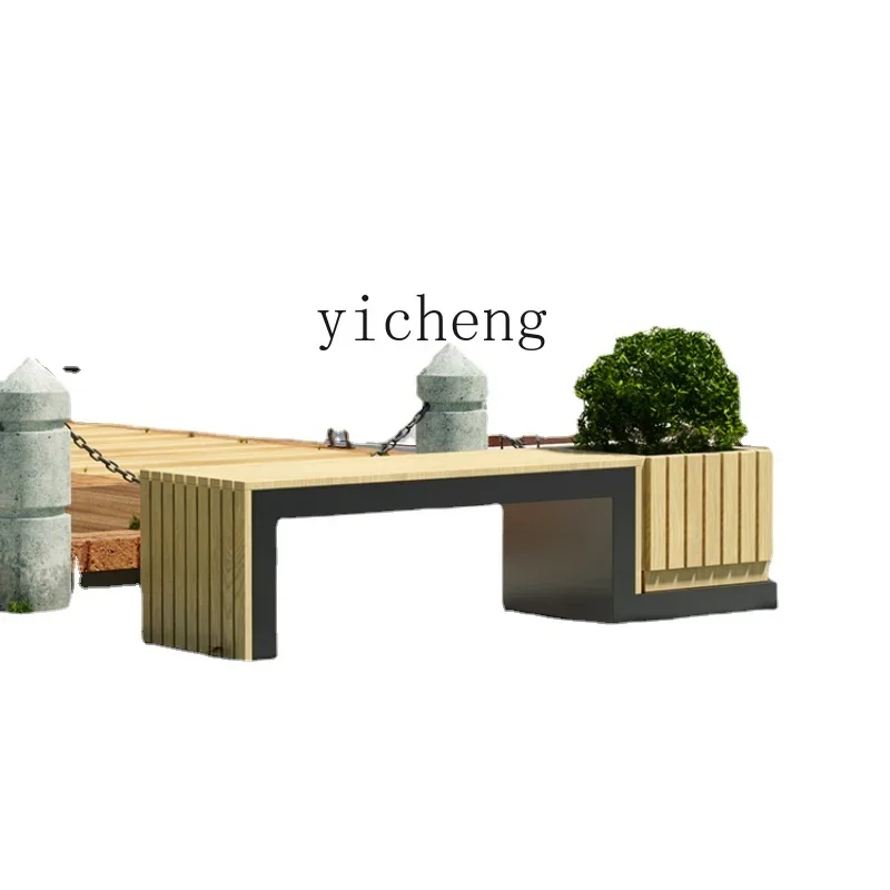 ZZ Zf Flower Box Anti-Corrosion Wood Seat Combination Community Public Bench Pedestrian Street Rest