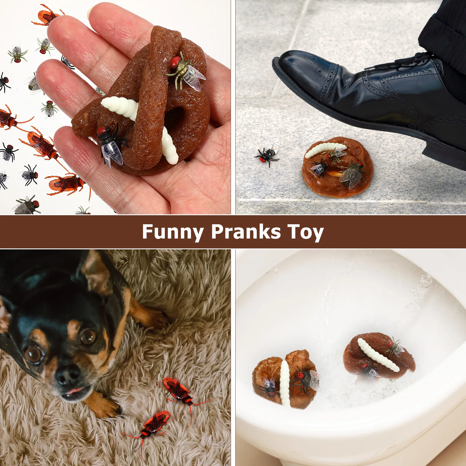 

1Set Fake Poop and Maggots Prank Set Realistic April Fools Day Jokes for Friends Family Entertainment Decor Fake Poop