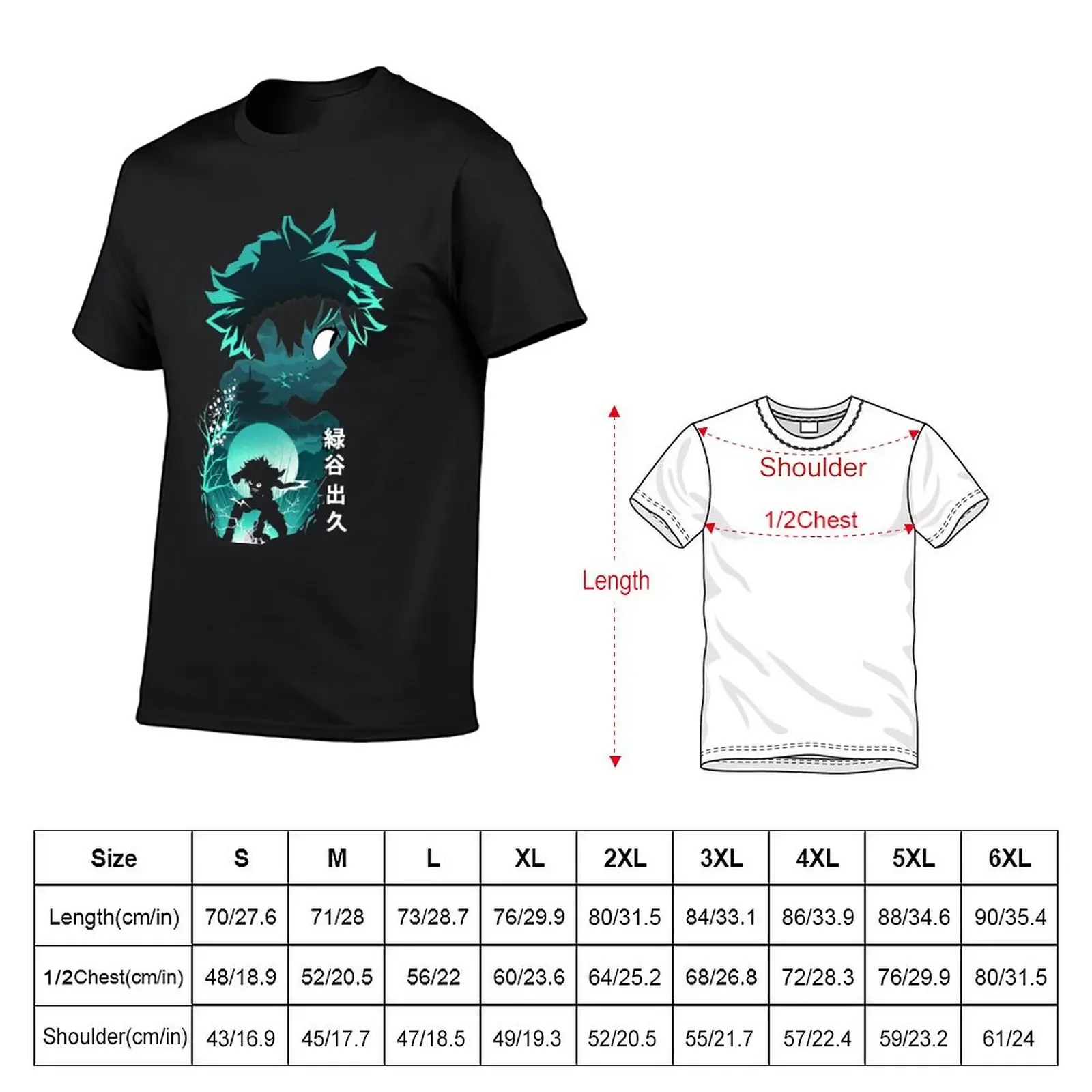 Deku Midoriya Izuku One For All Hero Academy #4 T-Shirt anime clothes oversizeds baggy shirts T-shirts for men cotton