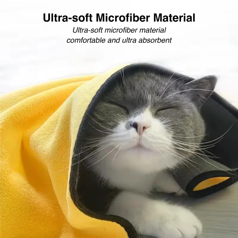 Coral Fleece Thickened Pet Bath Towel Super Absorbent Quick Dry Drying Towel For Dog Cat Multifunctional Car Cleaning Grooming