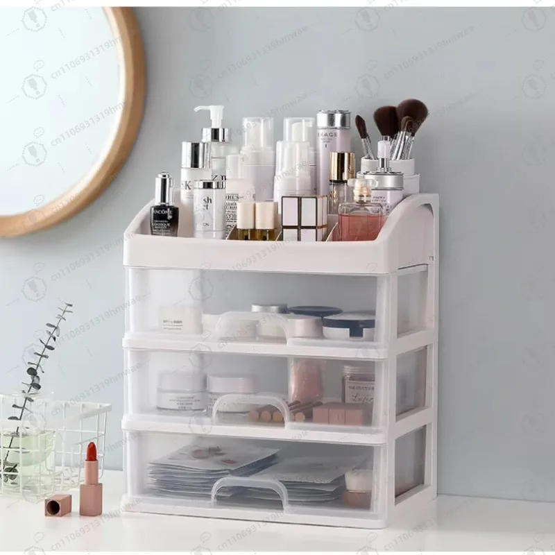 

Promotional Transparent Desktop Drawer Plastic Cosmetics Crystal Cosmetics Storage Box