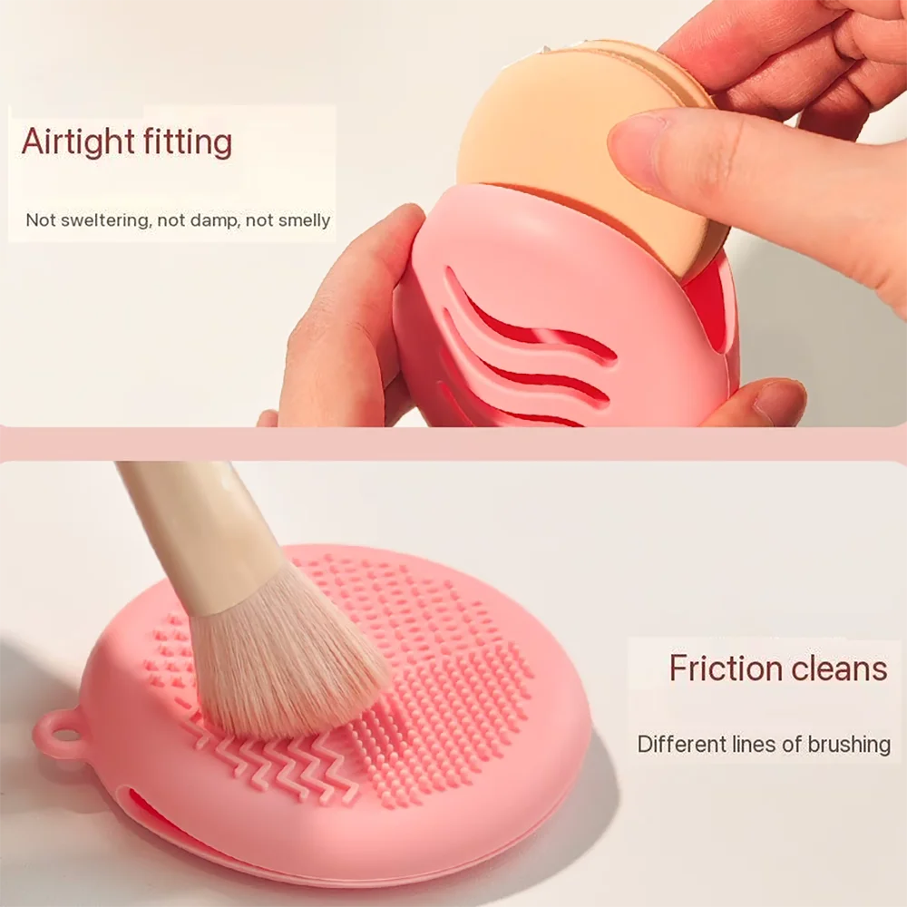 ความงามใหม่กล่องเก็บไข่แป้งปริศนาแบบพกพาเครื่องมือแต่งหน้าBreathableซิลิโคนแป้งกล่องปริศนา