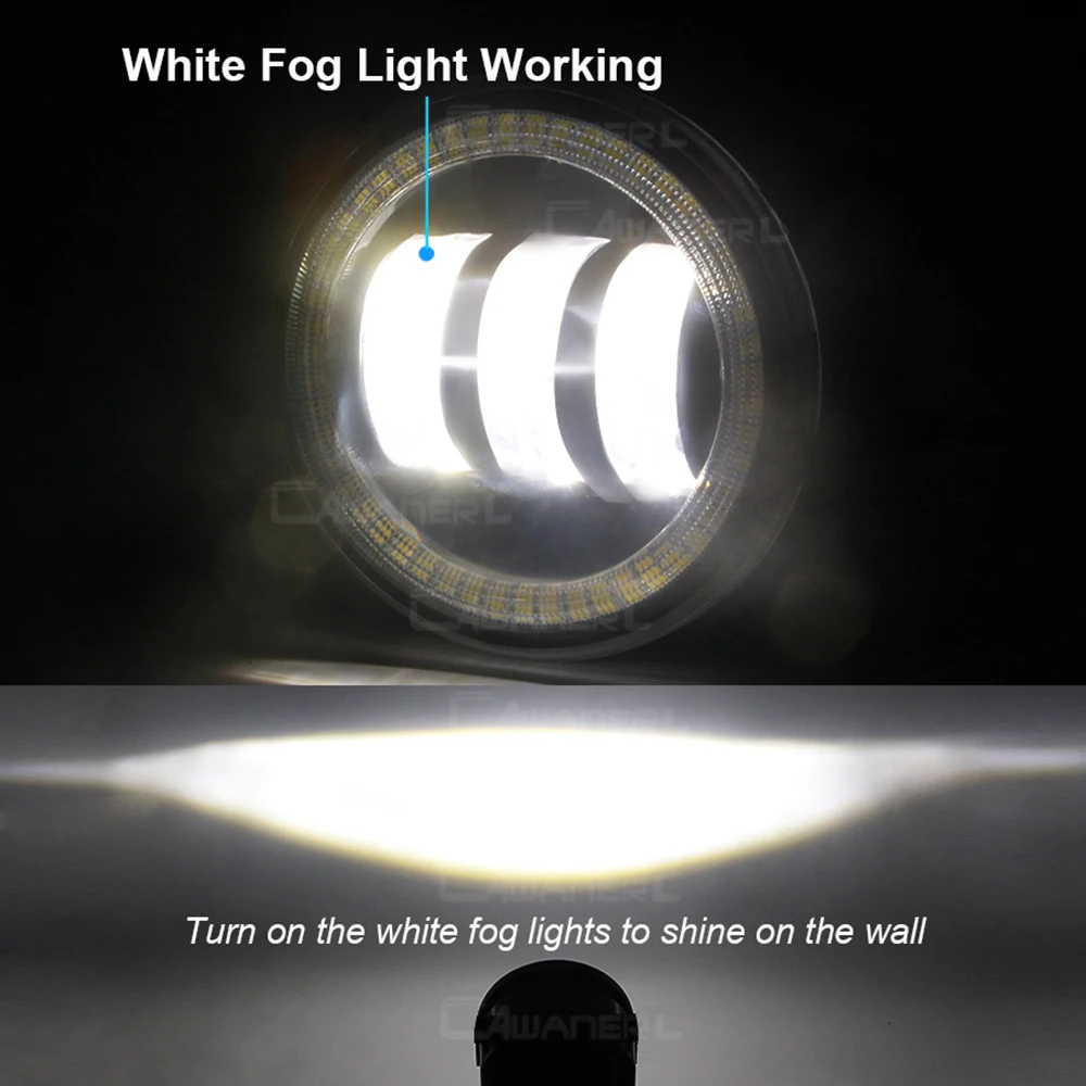 30W Car Right + Left Angel Eye LED Fog Light Daytime Running Lamp DRL 2 Pieces For Dodge Nitro 2007 2008 2009 2010 images - 6