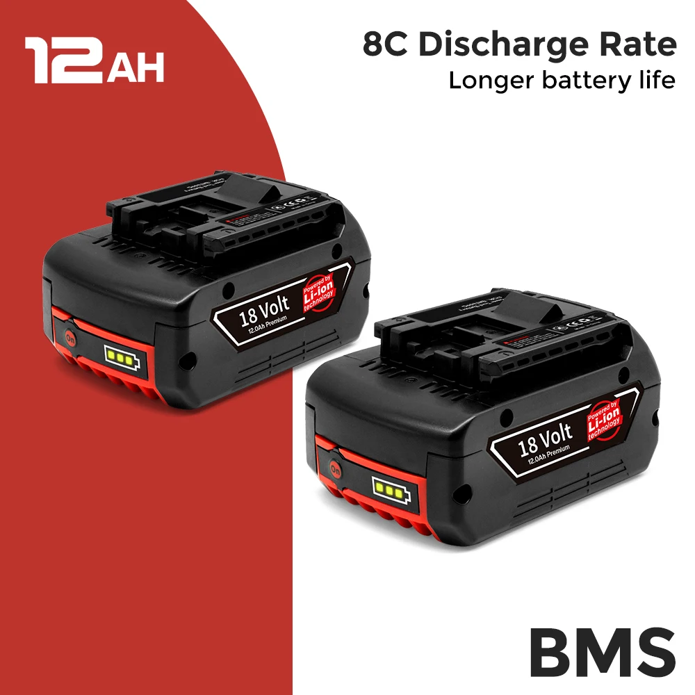 

New Upgrade Original 12.0Ah Battery for Bosch 18V 12000mAh Professional GBA GBH GSR GSB BAT618 BAT609 BAT620 Replacement Battery