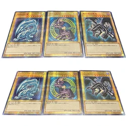 3Pcs/set Diy Homemade Yu-Gi-Oh! Black Magician Blue-Eyes White Dragon Anime Bronzing Collection Card Cartoon Toys Christmas Gift