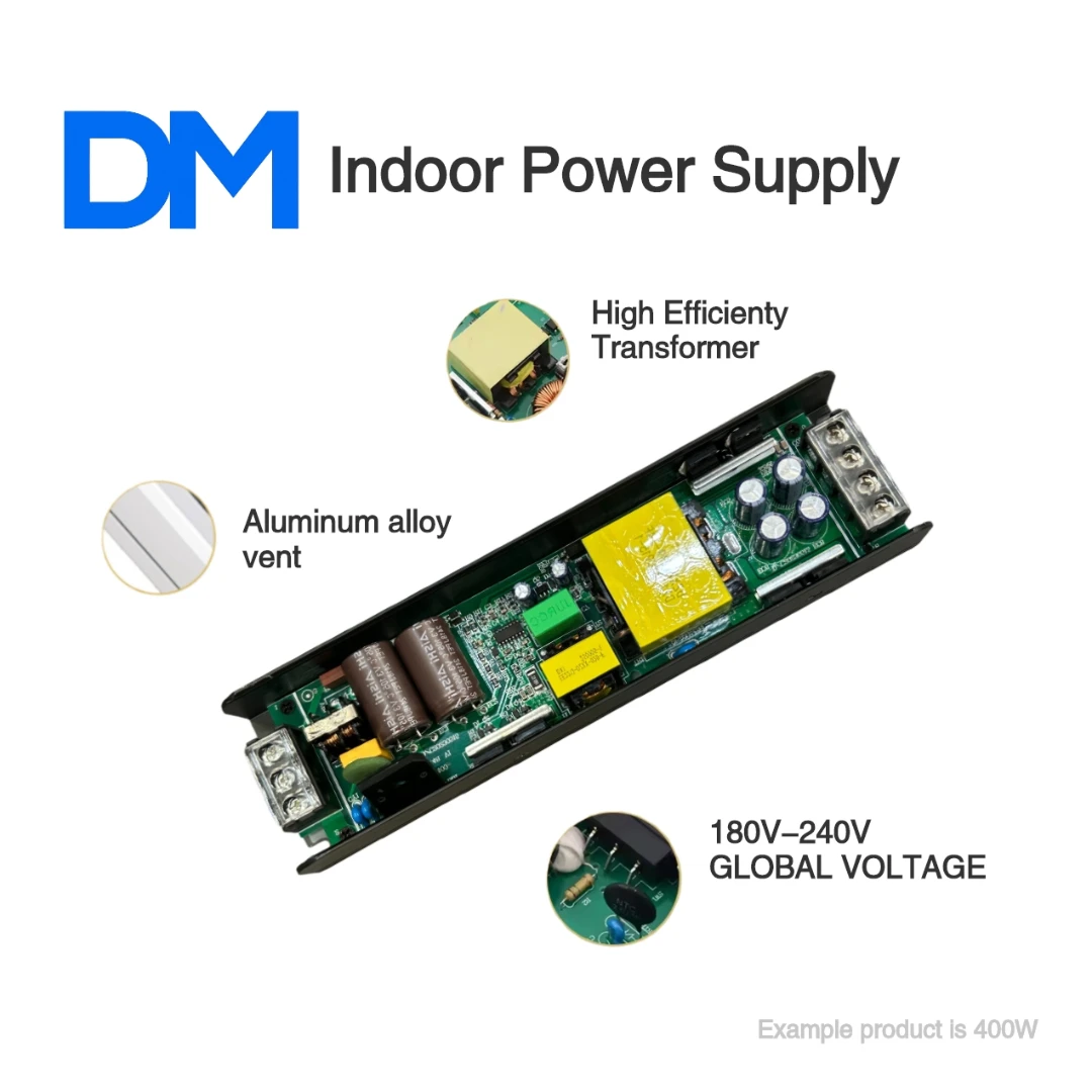 DM AC180-265V إلى DC12/24/48 فولت 60/100/200/300/400 واط داخلي Led تحويل التيار الكهربائي ل مصباح ليد 100% تحميل الطاقة مصباح ليد سائق