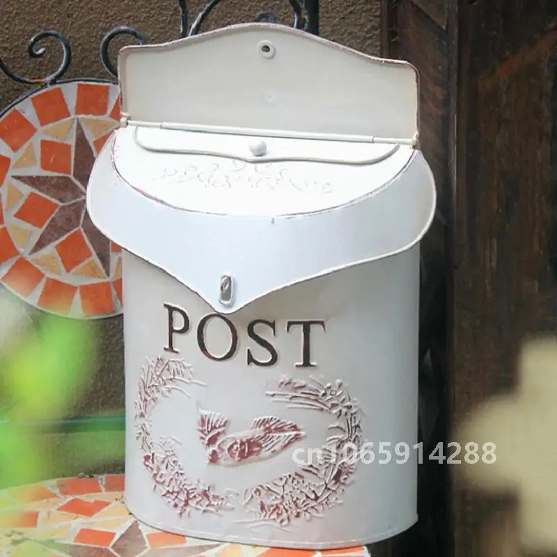 1Pc Vintage Courtyard Outdoor Mailbox Decoration Crafts, Garden Suggestion Mailboxes Handmade Hanging Post Box Home Ornaments