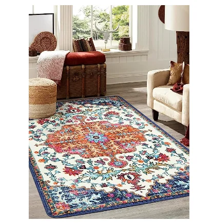 Area Rugs for Living Room 5x7 Machine Washable Persian Boho Distressed Medallion Vintage Multi Color Print Throw for Bedroom