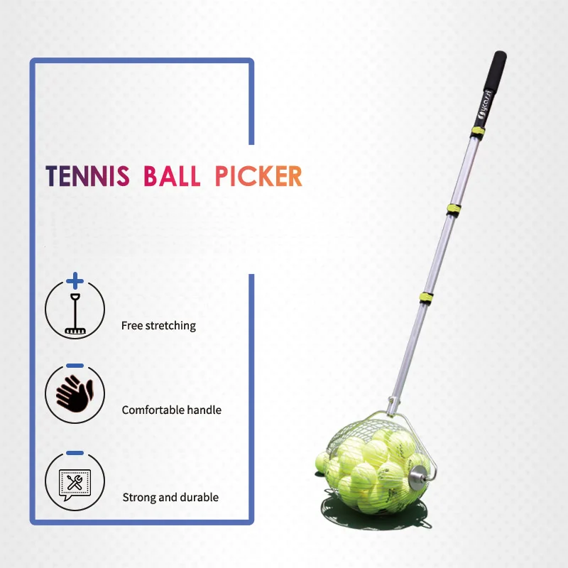 

Tennis Ball Picker 35 balls Capacity Portable Roller Tennis Ball Frame A Basket That does not bend over