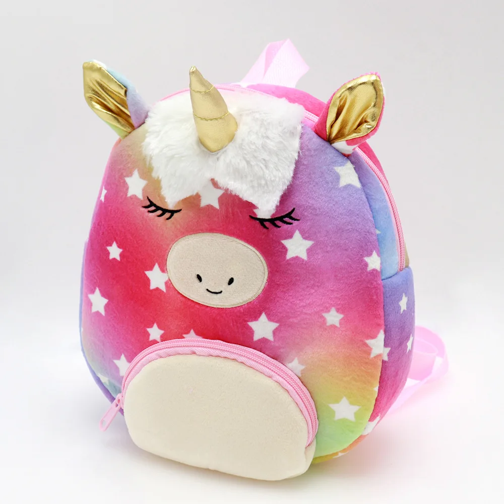 260mmUnicorn girl plush backpack kindergarten big class baby bag cute cartoon 2-3-5 year old schoolbag girl