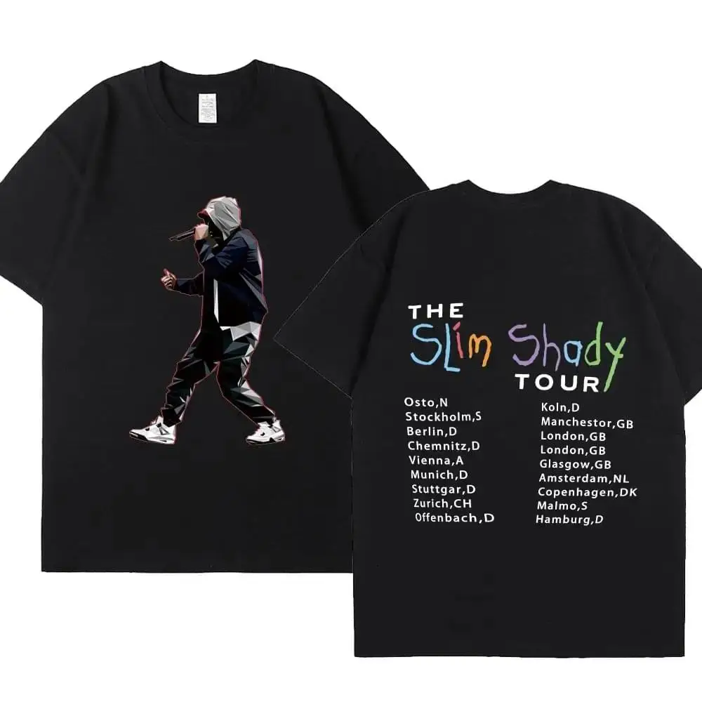 Eminem wydruk graficzny T Shirt hiphopowy sweter Rock T Shirt z krótkim rękawem moda na co dzień wycięcie pod szyją Plus rozmiar T Shirt kobiet