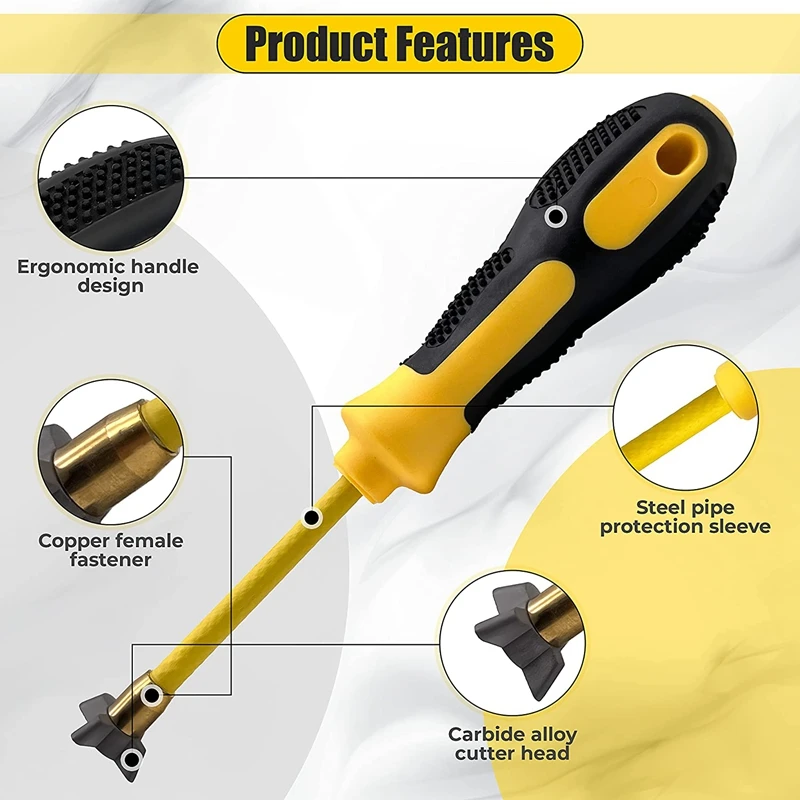 Grout Removal Tool 4 In 1 (Carbide Alloy Head), Grout Remover, Caulking Removal Tool, Grout Cleaning , Tile Removal Tool