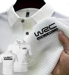 New Men's Polo Short sleeved World Rally Championship WRC Tee Ice Silk Breathable Fashion T-Shirt Male Clothes Lapel Tops