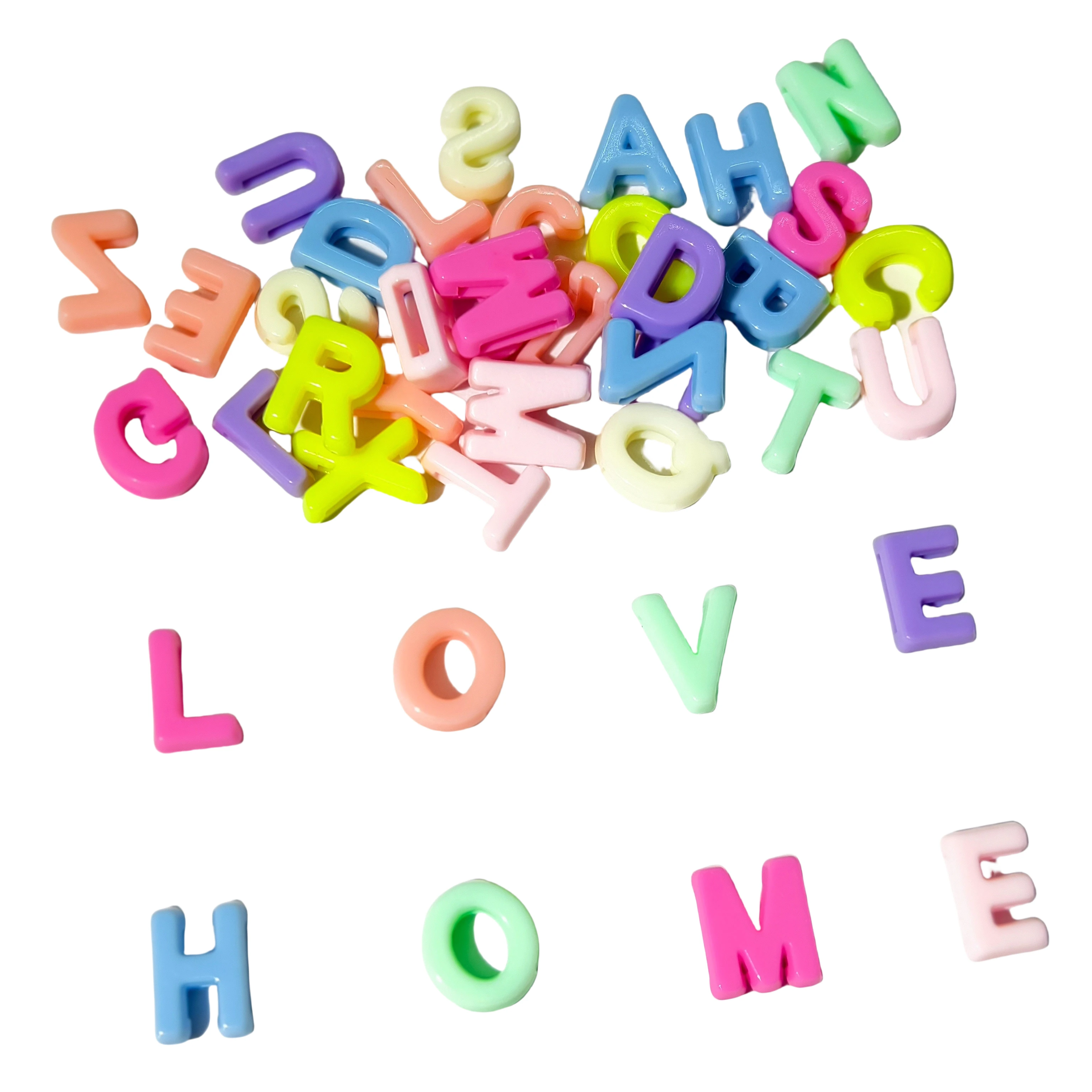 

wholesale 1300pcs/bag 500g A to Z Macaron color Acrylic letter beads for DIY Craft jewelry making bracelet necklace key chain