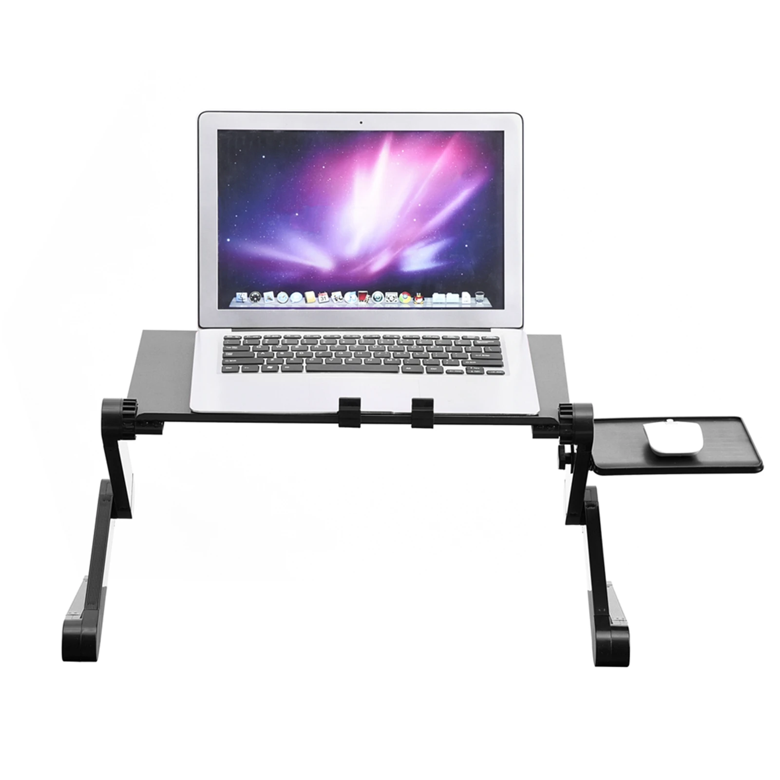 ZK30 360° Adjustable Foldable Laptop Desk Table Stand Holder w/ Cooling Dual Fan Mouse Boad Black