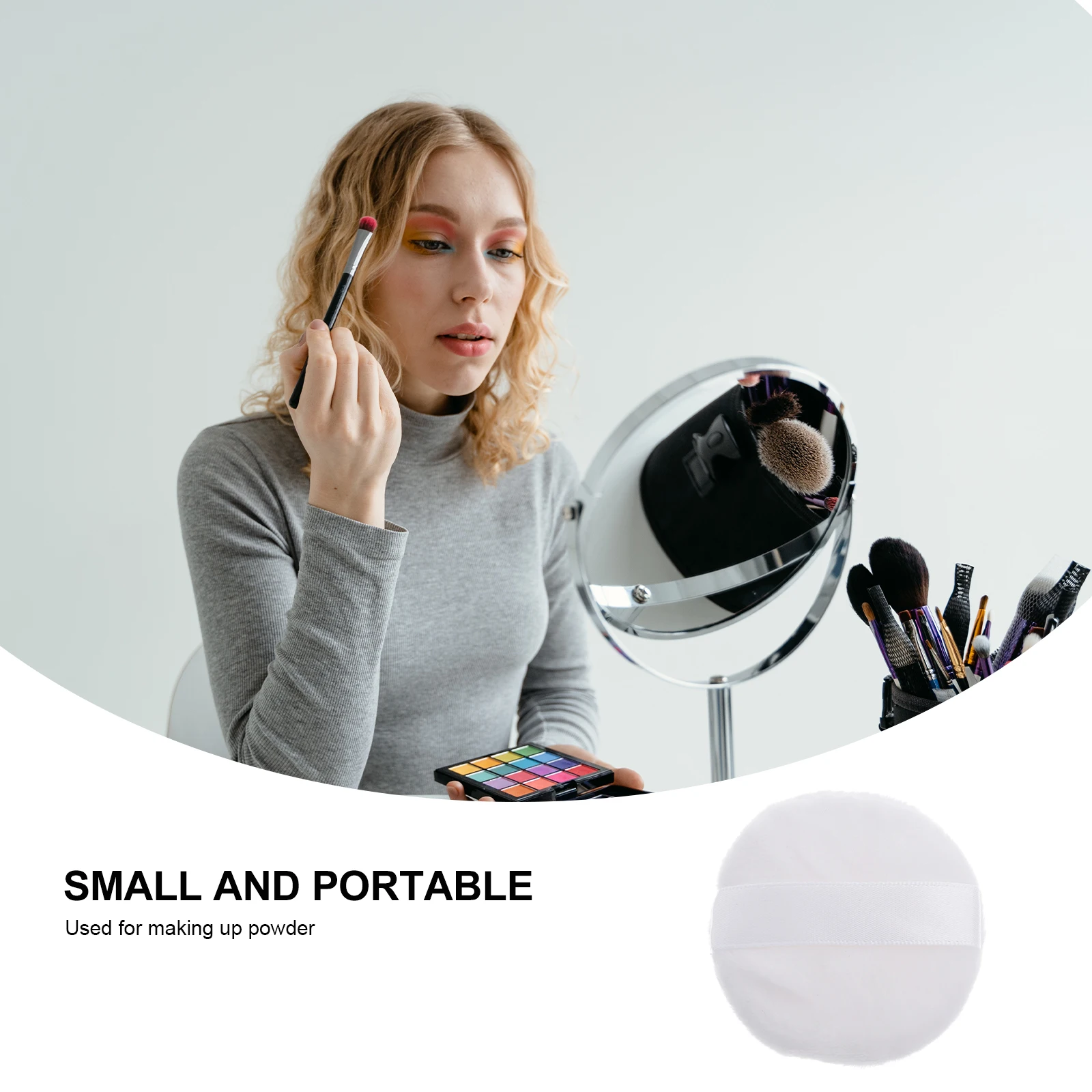 5pcs Powder Puff Round Soft Velvet Makeup Applicator Cosmetics Sponge Compact Foundation Blush SkinFriendly