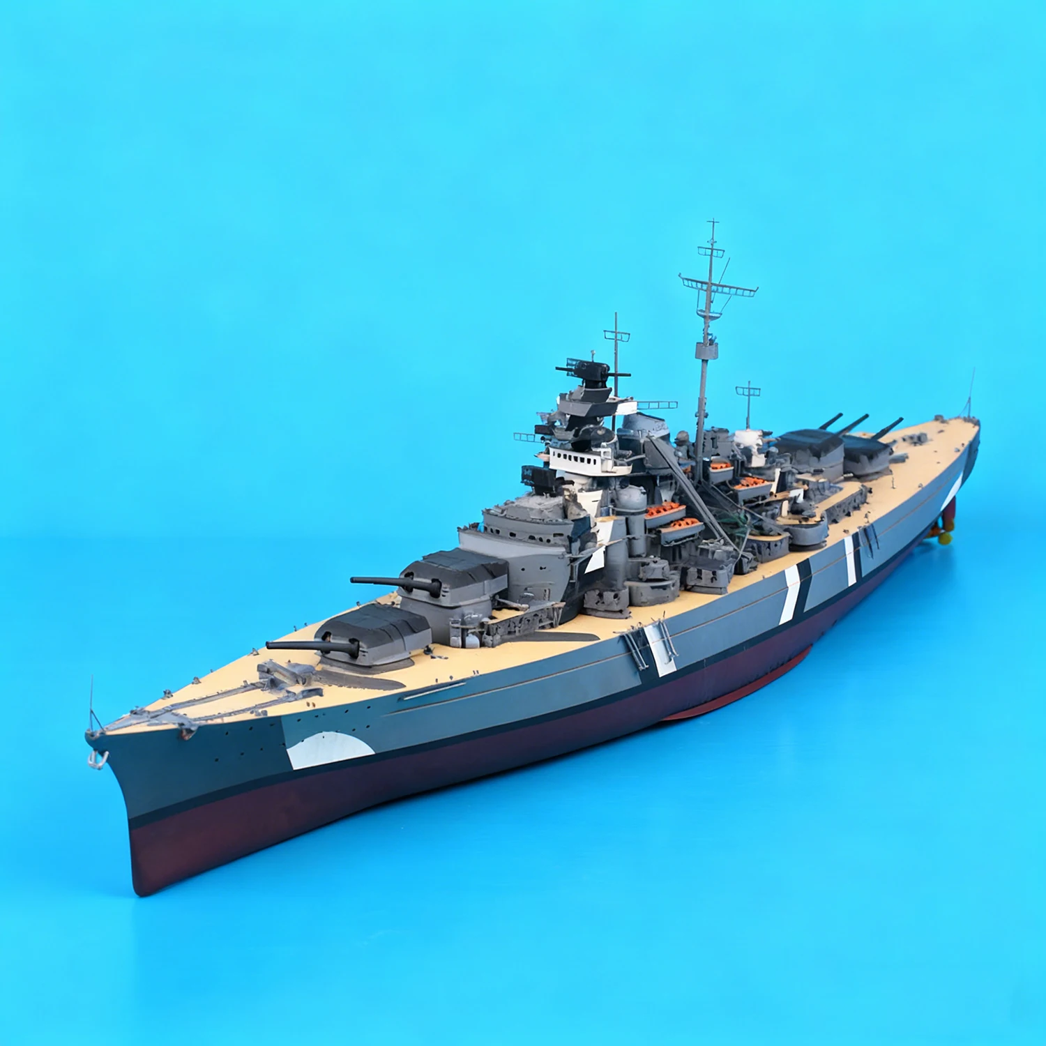 

1/200 Bismarck Battleship Assembly Model Richly Detailed Meticulously Crafted Ships Static Model Ship Toy Ornament Warship Model