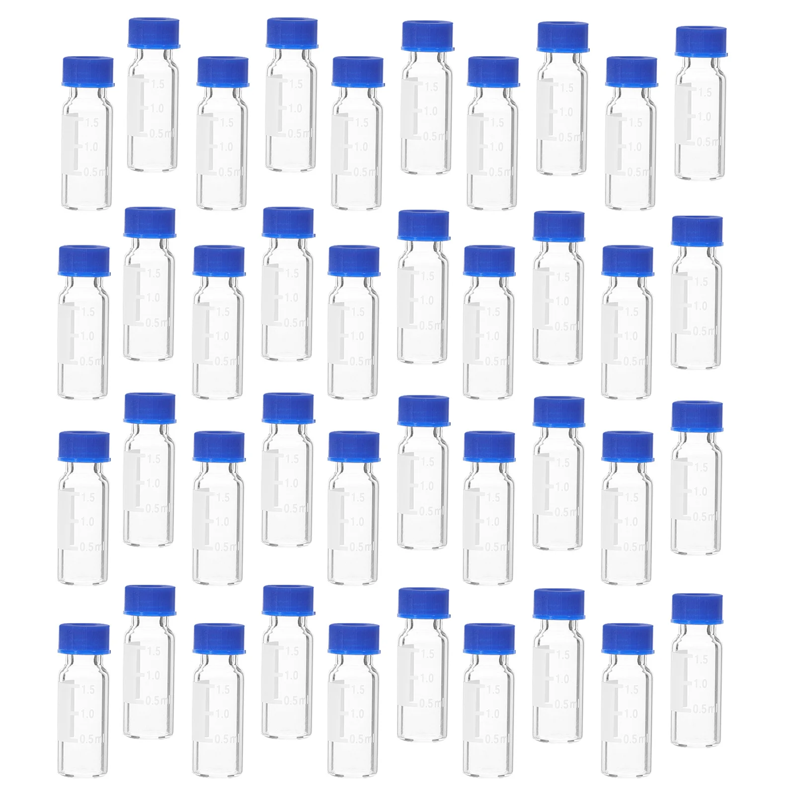 

100Pcs Glass Vials Sampling Bottles Clear 2ml with Lids Light Protection Stable Bottom Glass Vials Small Bottles with Lids