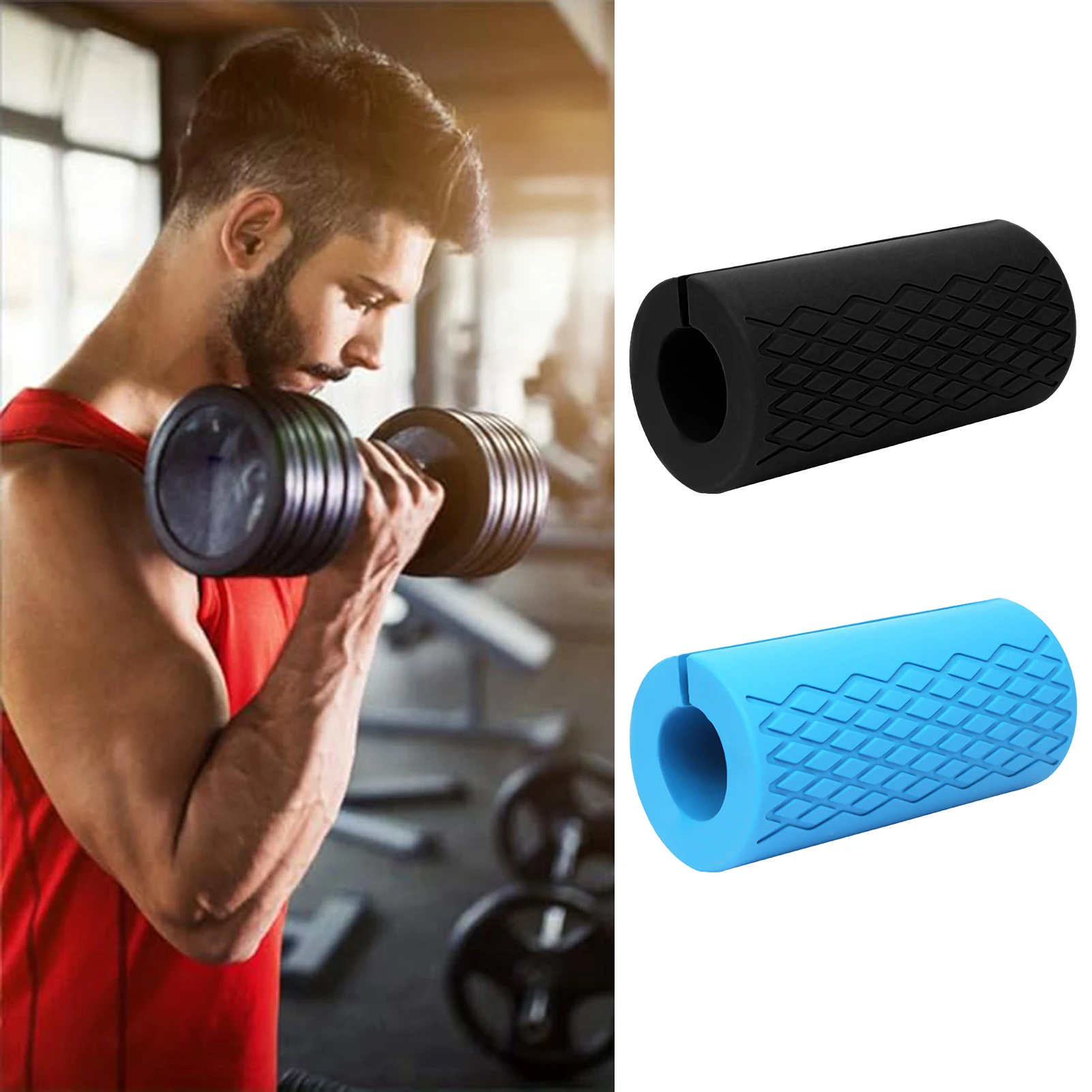 Silicone Workout Dumbbell Grips Non-Slip Dumbbell Handle Protector for Sweatproof & Secure Lifting