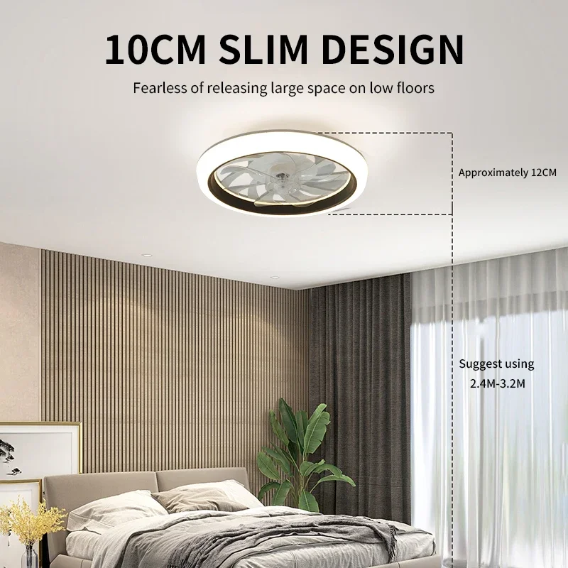 Ventilatore da soffitto ultrasottile a Led con luci moderne per soggiorno lampada da camera da letto con telecomando ventilatore elettrico 110V-220V