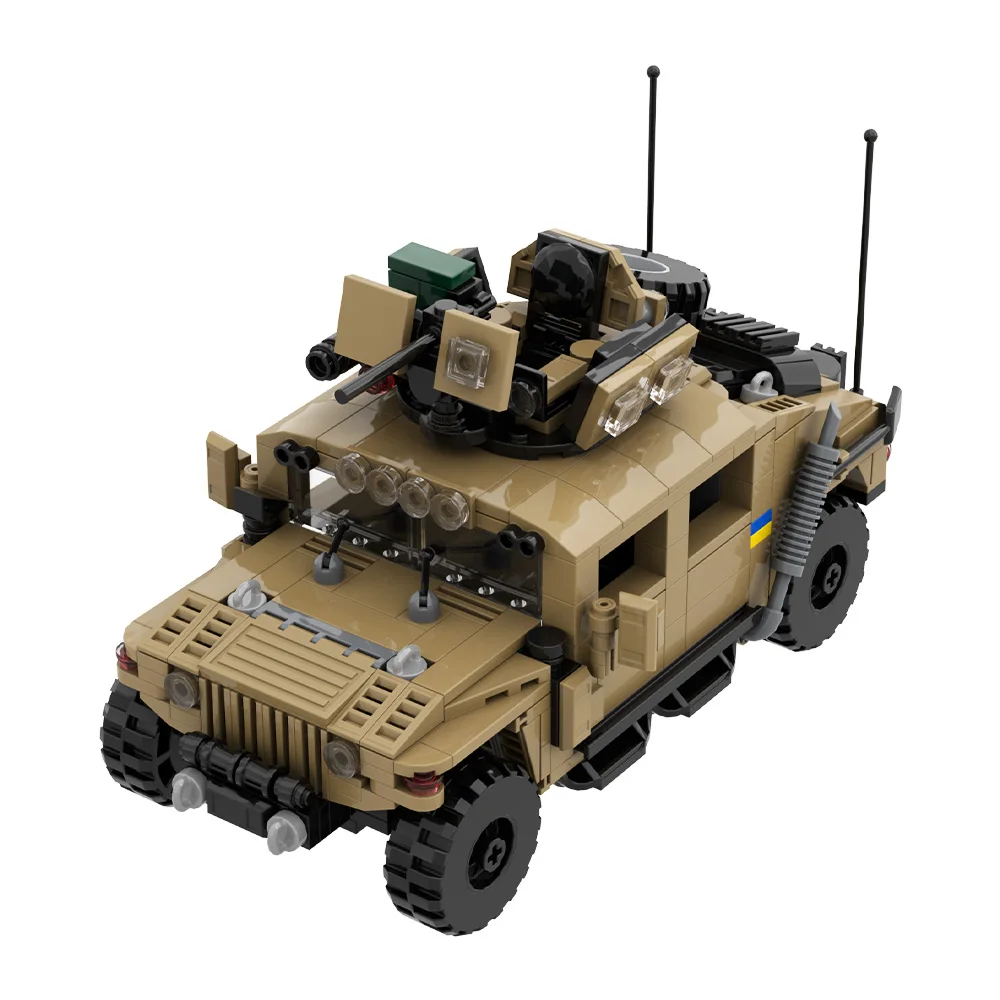 Gobricks MOC Hummvee Gewapende Auto Bricks Model US Militaire Gewapende Auto's Hummvee Auto's Bouwstenen Montage Speelgoed Kinderen Verjaardagscadeau