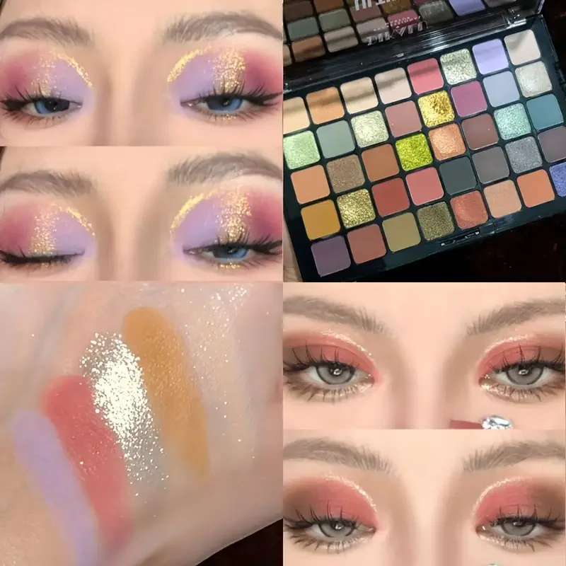 ユートピア40色アイシャドウパレット、マット、シマー、サテン仕上げ、アーシーブラウン、ヌード、マルチトーンシェード、特別なアイメイクアップ