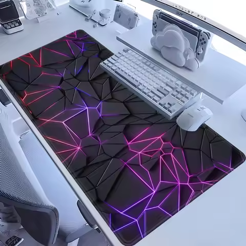 Geometric Mouse Pad hexagon Desk Mat Cute HD Desk Pad 100x50 Extended Gaming Keyboard Mats Large Gamer black white Mousepad