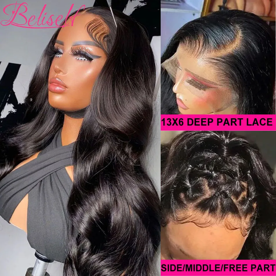 13x6 HD Lace Frontal Wig Body Wave HD Lace Wig 13x6 Human Hair Glueless Wig Human Hair Ready to Wear Beliself