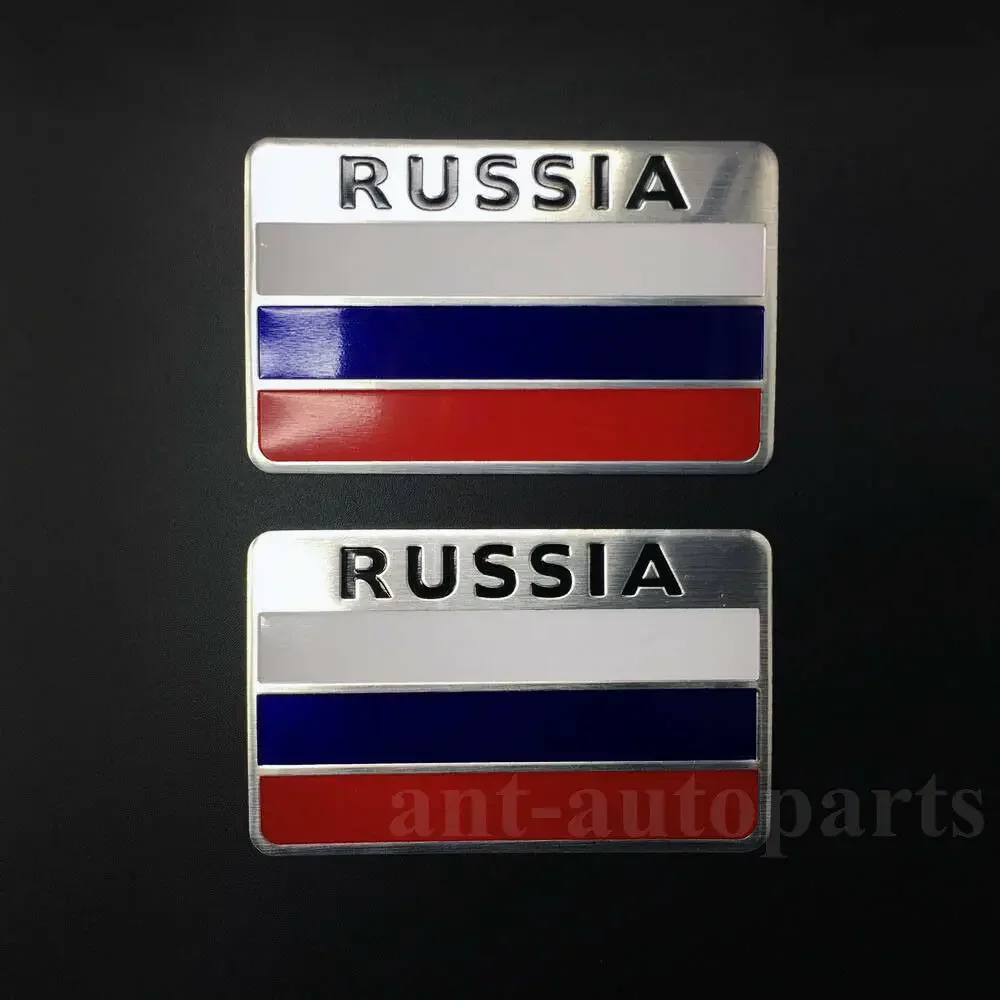 

2 шт. алюминиевый флаг России автомобиля авто багажник задний значок эмблема наклейка наклейки