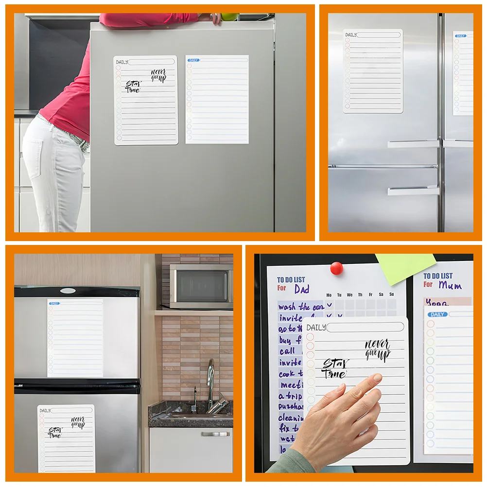 6 Sheets Magnetic Fridge Calendar Whiteboard Weekly Planner for Home Office Refrigerator Dry Erase Board Schedule Reminder