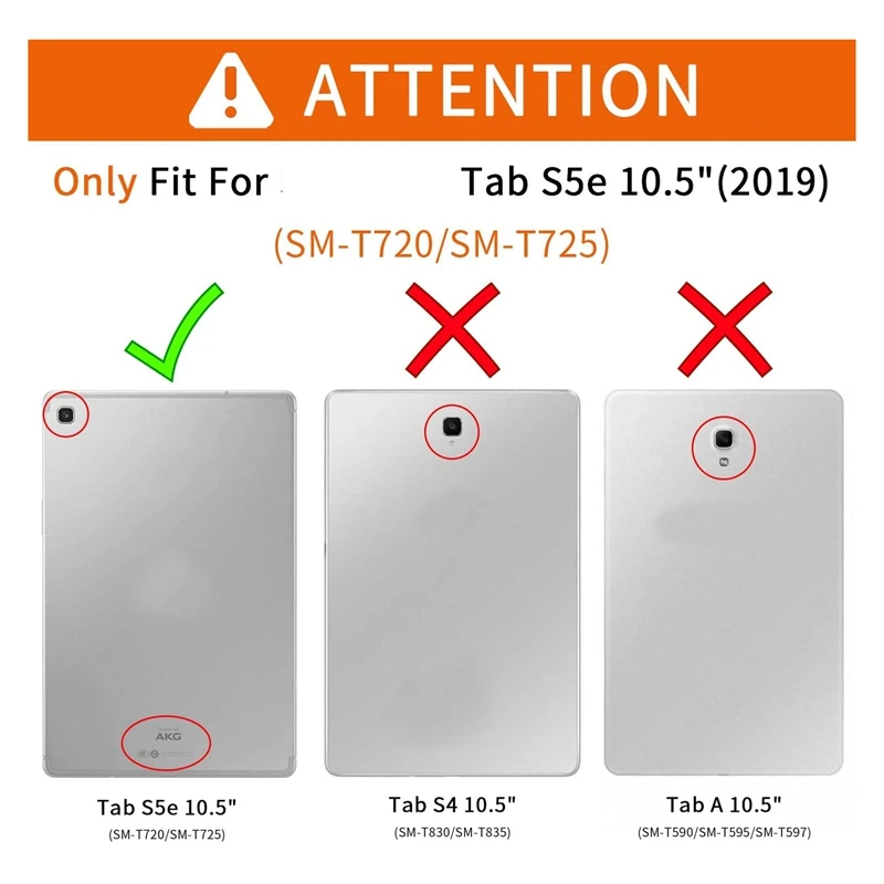 삼성 갤럭시 탭 S5E 태블릿 케이스, 슬림 트라이 폴드 스마트 커버, 자동 절전 및 깨우기 기능, 10.5In, 2019 SM-T720, T725