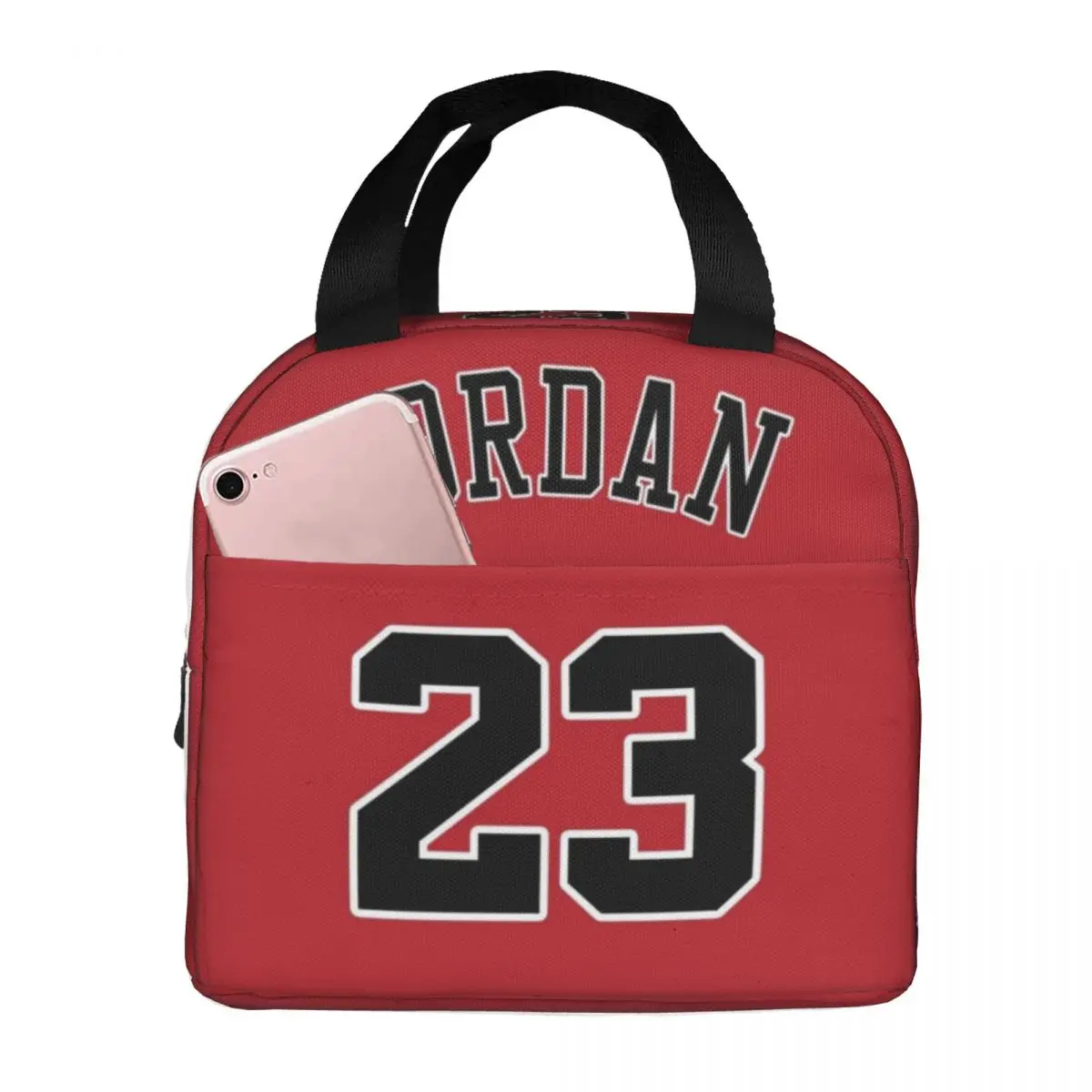 Insulated 23-MJ Michael-Jordan Jordan Lunch Bags Thermal Bag Reusable Leakproof Tote Lunch Box Food Storage Bags School Outdoor