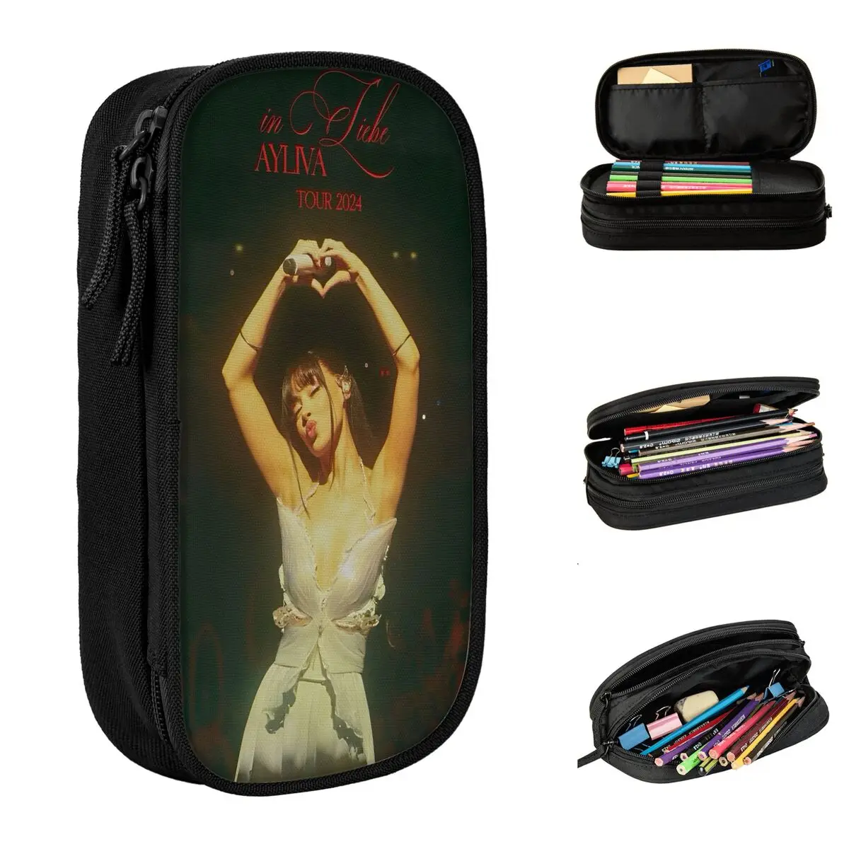 

Ayliva Liebe Tour 2024, двухслойная коробка для ручек большой емкости для школьного пенала, удивительный подарок